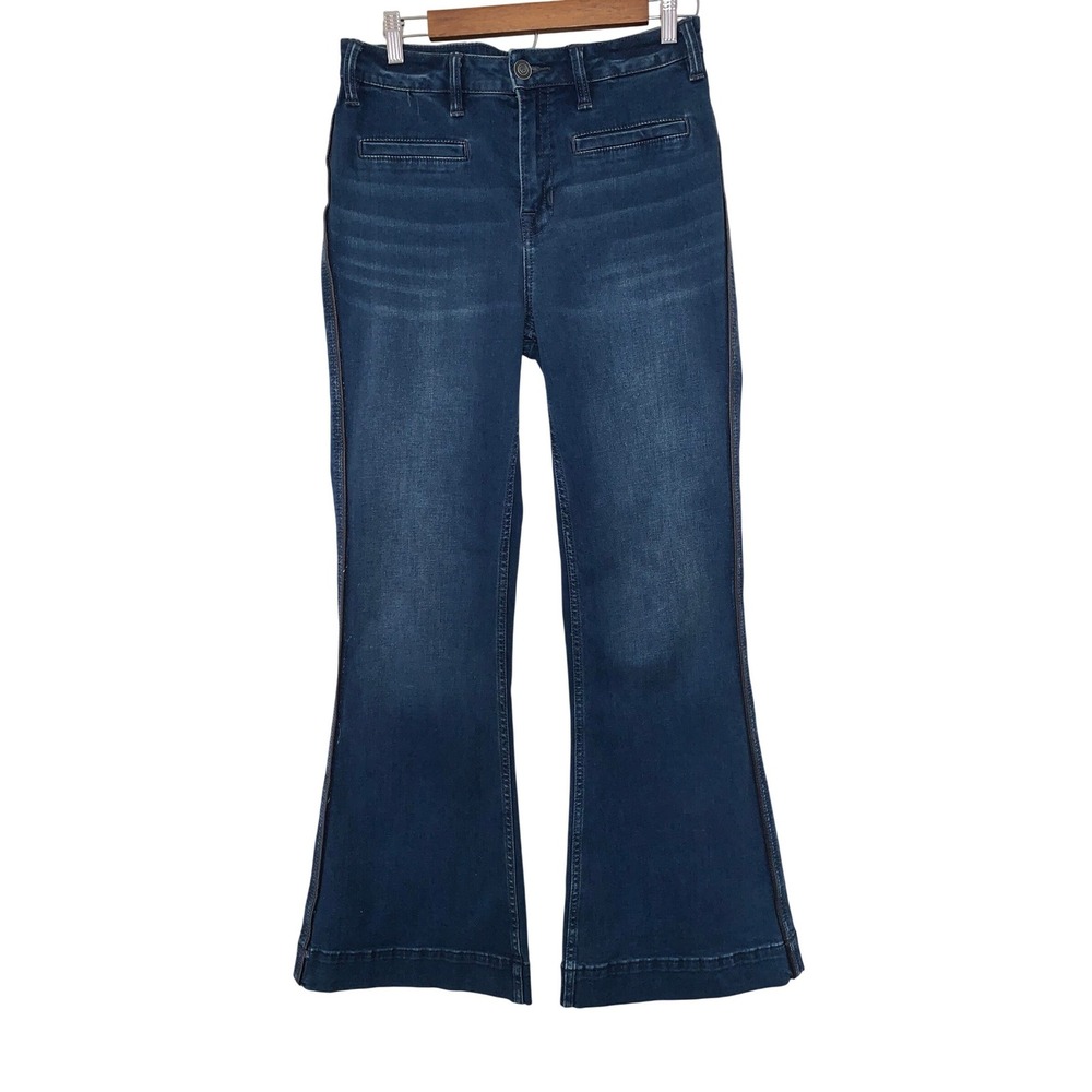 ROCK & ROLL DENIM High Rise Trouser Flare Jeans Dark Wash W30 L32